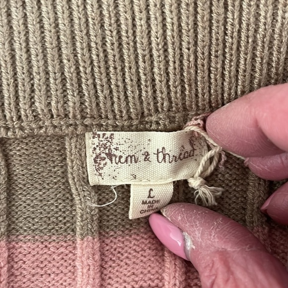 NWT Hem And Thread Women’s Tan And Pink Skirt Size Large - Picture 4 of 8